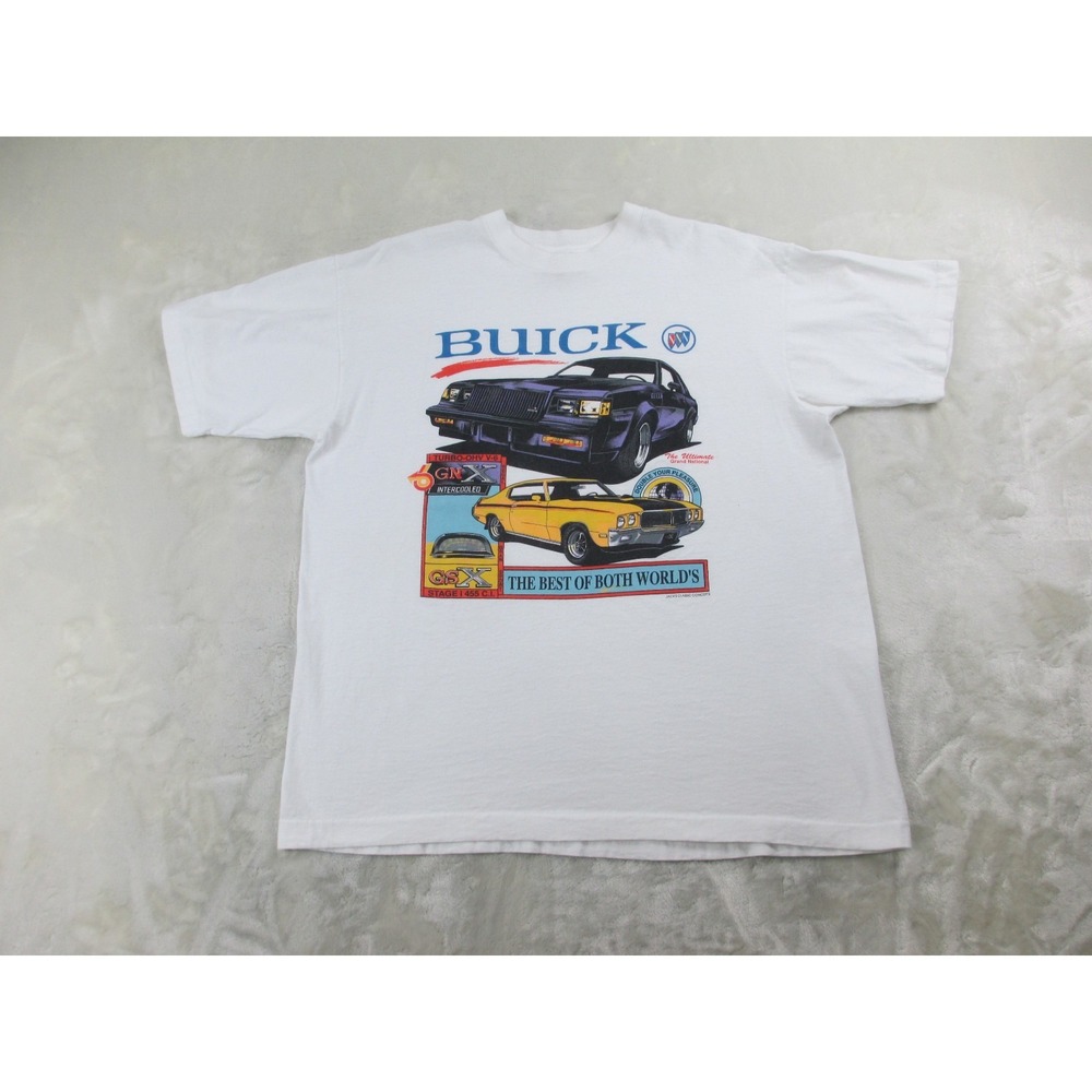 VINTAGE Fruit Of The Loom Shirt Mens Extra Large White Cars Buick Regal Turbo*